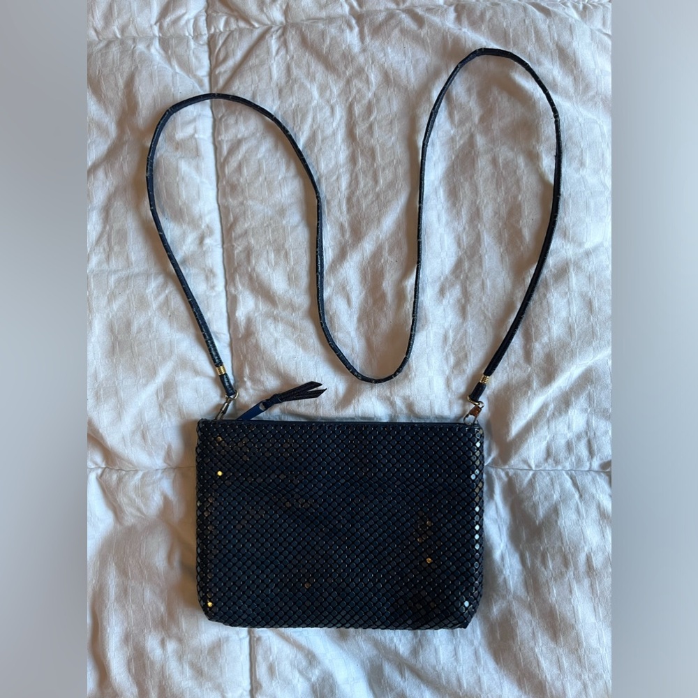 Navy zippered clutch purse